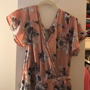 Flower patterned pink jumpsuit